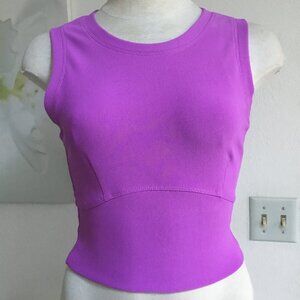 OTOS Ribbed Fit Crop Top Sleeveless Basic Tank Round Neck Stretchy Various M